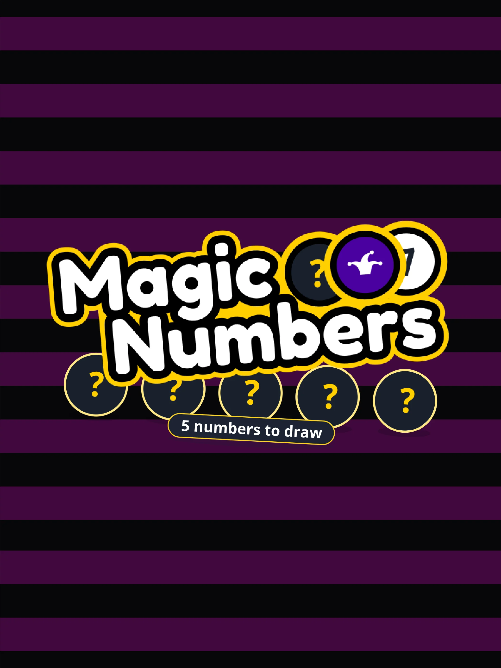Juego numérico con vibración mágica y estilo de lotería.